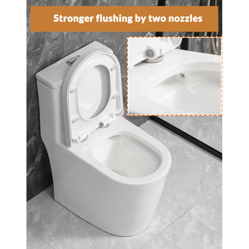 Yingze Small Dual-Flush Round One-Piece Toilet (Seat Included